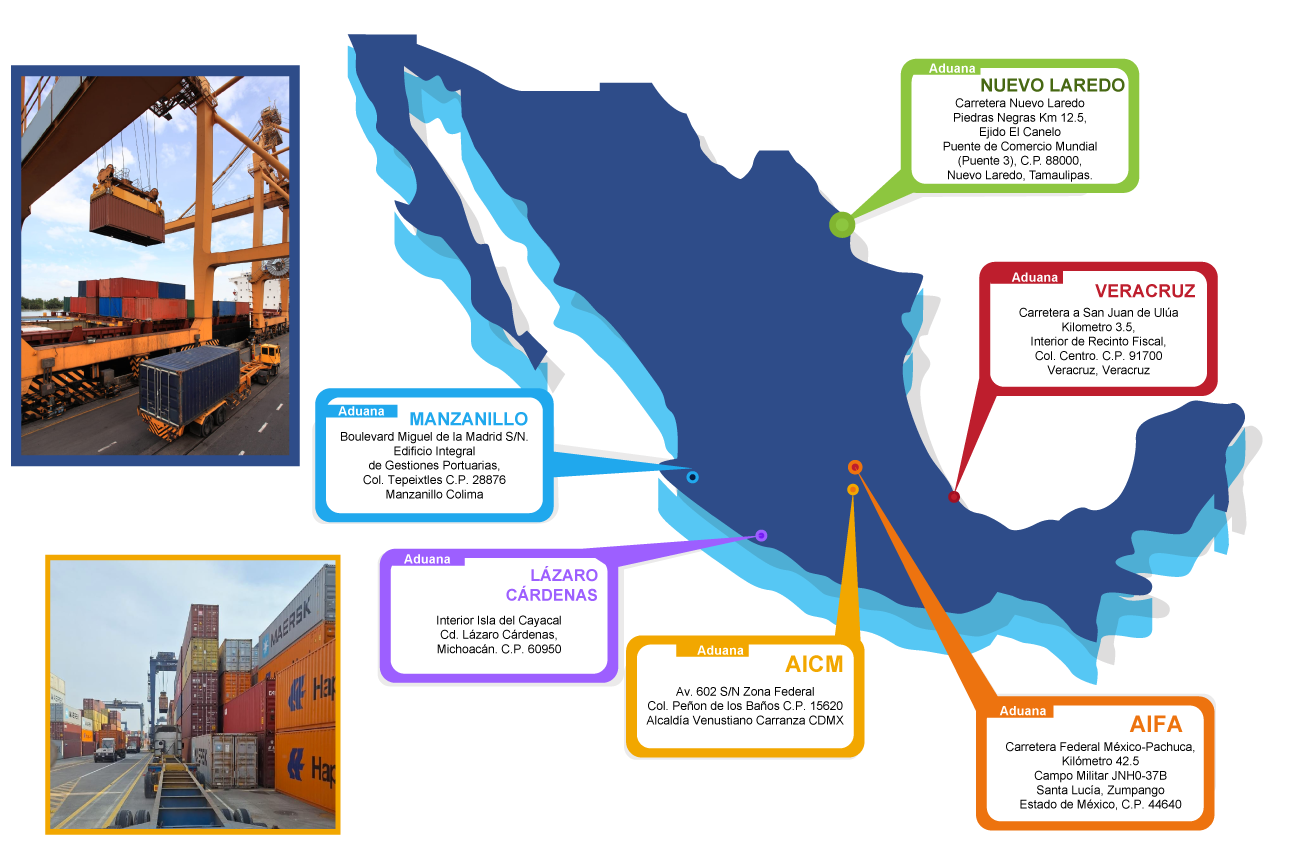 Mapa de Aduanas México